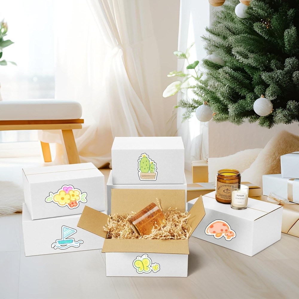 Eupako 30 Pack Small Shipping Boxes Assorted Sizes, 8x6x4 & 9x6x4 15 White
