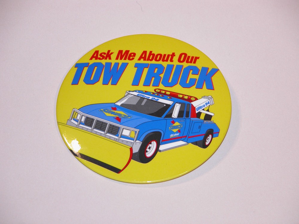 SUNOCO 1996 TOW TRUCK CASHIER BUTTON MINT