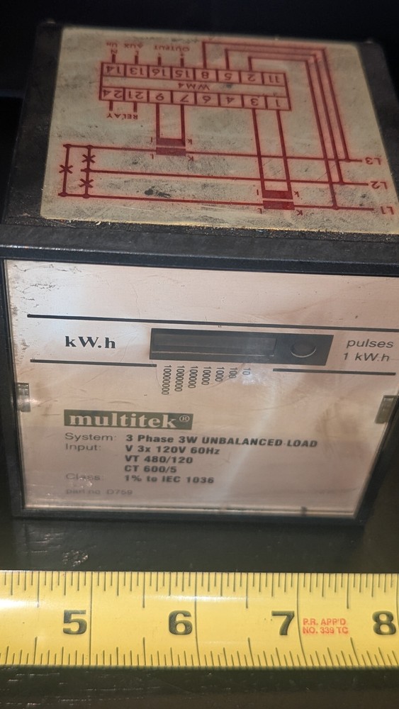 Multitek M600-WM4 3 Phase 3 Wire Kilowatt Hour Meter