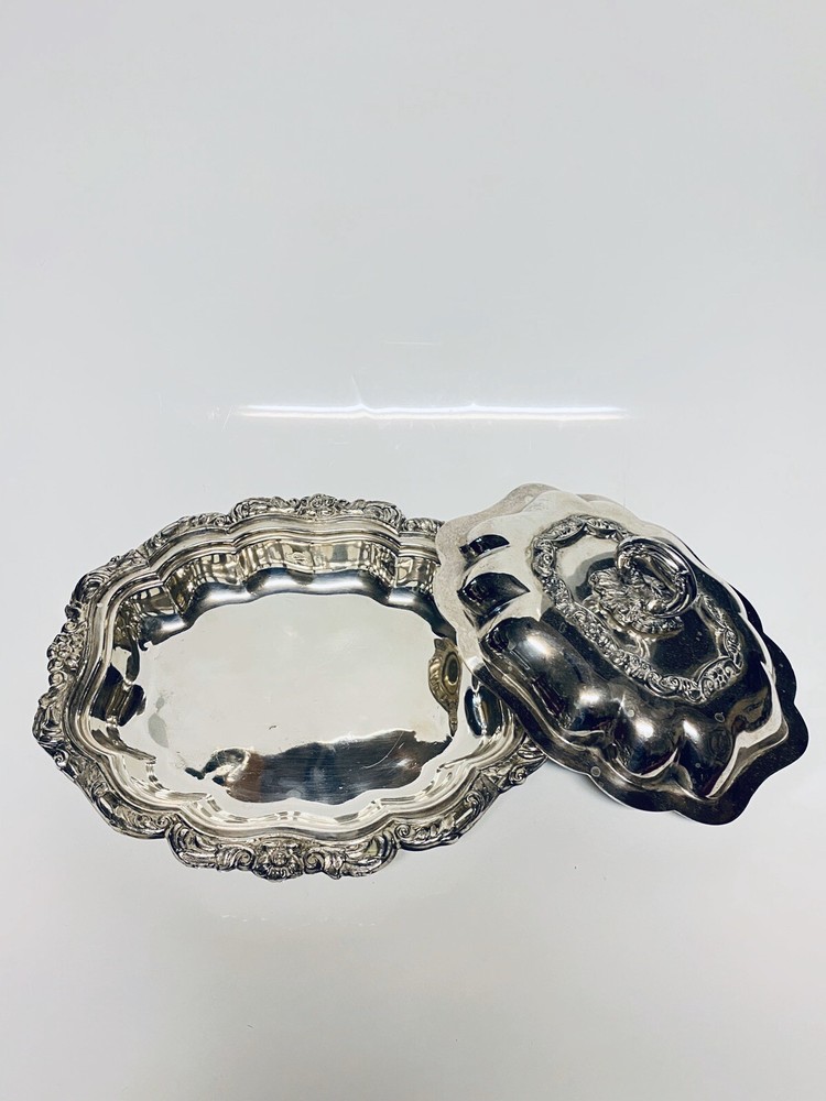 Barbour International Silver Plate Covered Entree Severing Dish