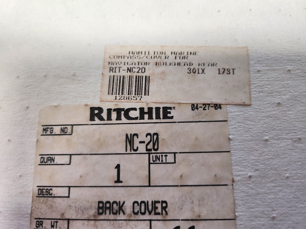 Ritchie, Navigator, Bulkhead Back Cover NC-20, New