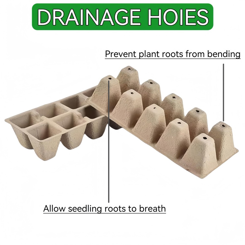 240 Cells Peat Pots Seed Starter Tray, Biodegradable Seedling Pots , 24 Packs