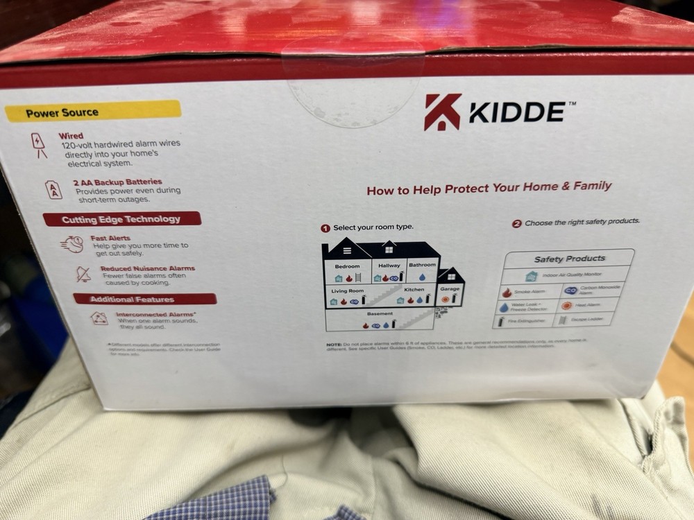 Kidde Hardwired Smoke Detector, AA Battery Backup, Interconnectable , 4 Pack