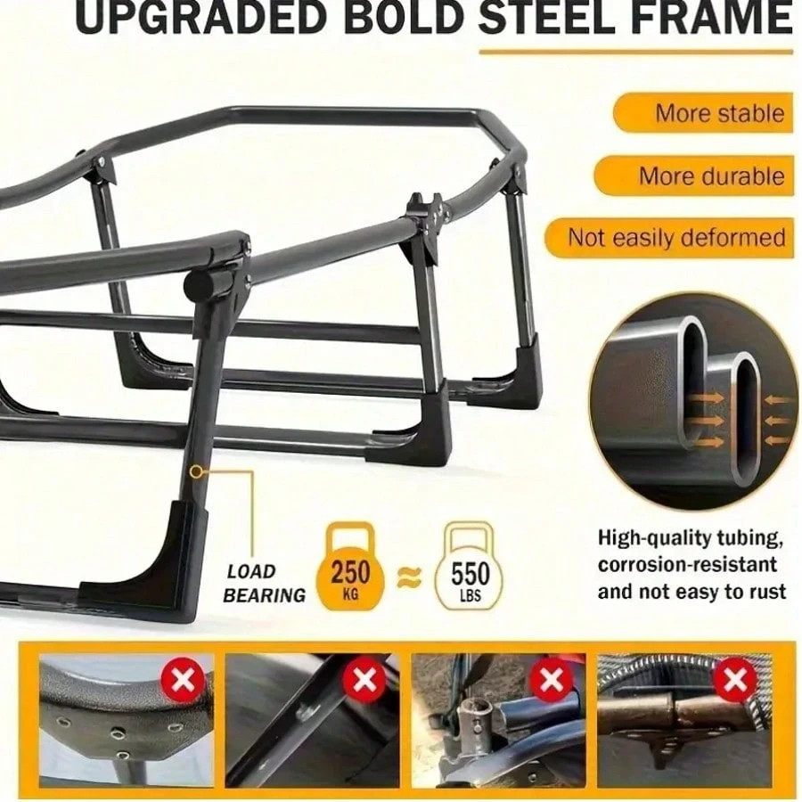 Heavy Duty Folding Bed with Adjustable Headrest for Camping/Outdoor
