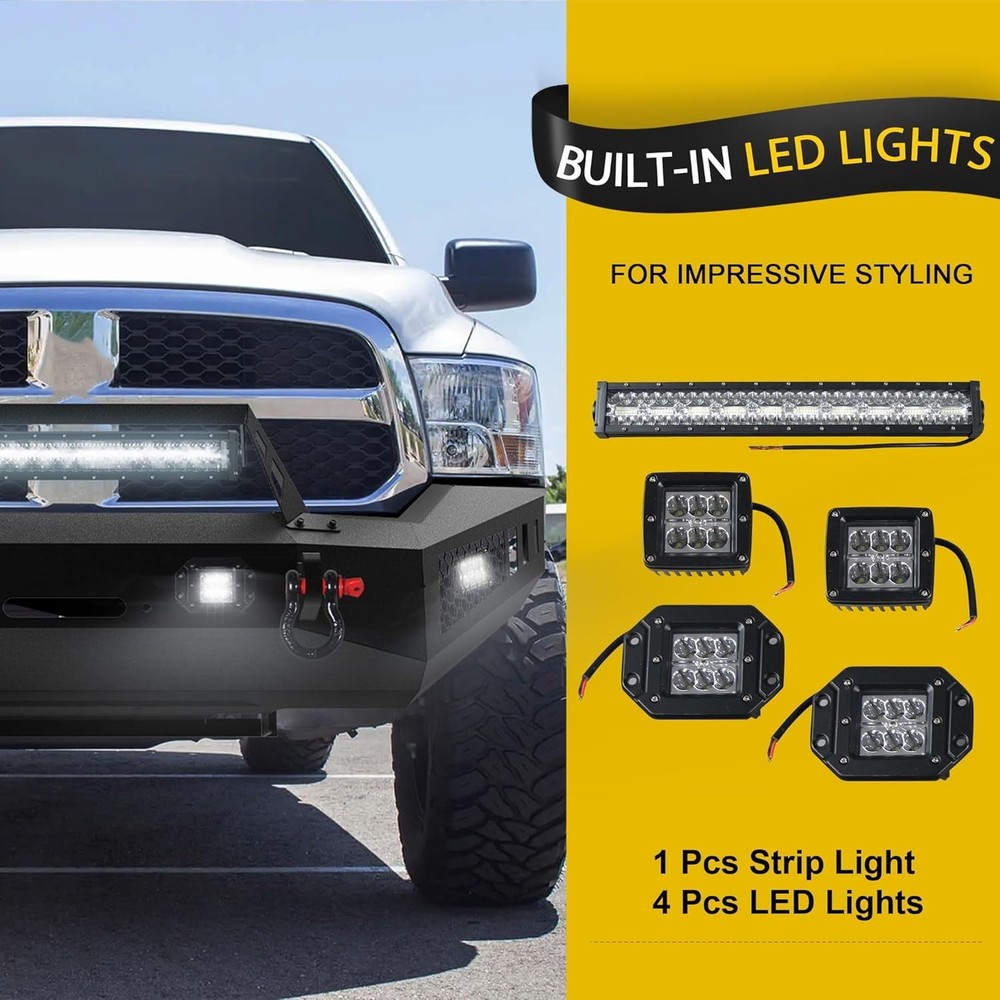 Off Road Front Bumper Fits for RAM 1500 2013-2018, Full Width Front Bumper