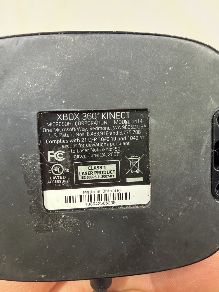 Microsoft Kinect Sensor Bar for Xbox 360 1414 with AC Power Adapter 1429