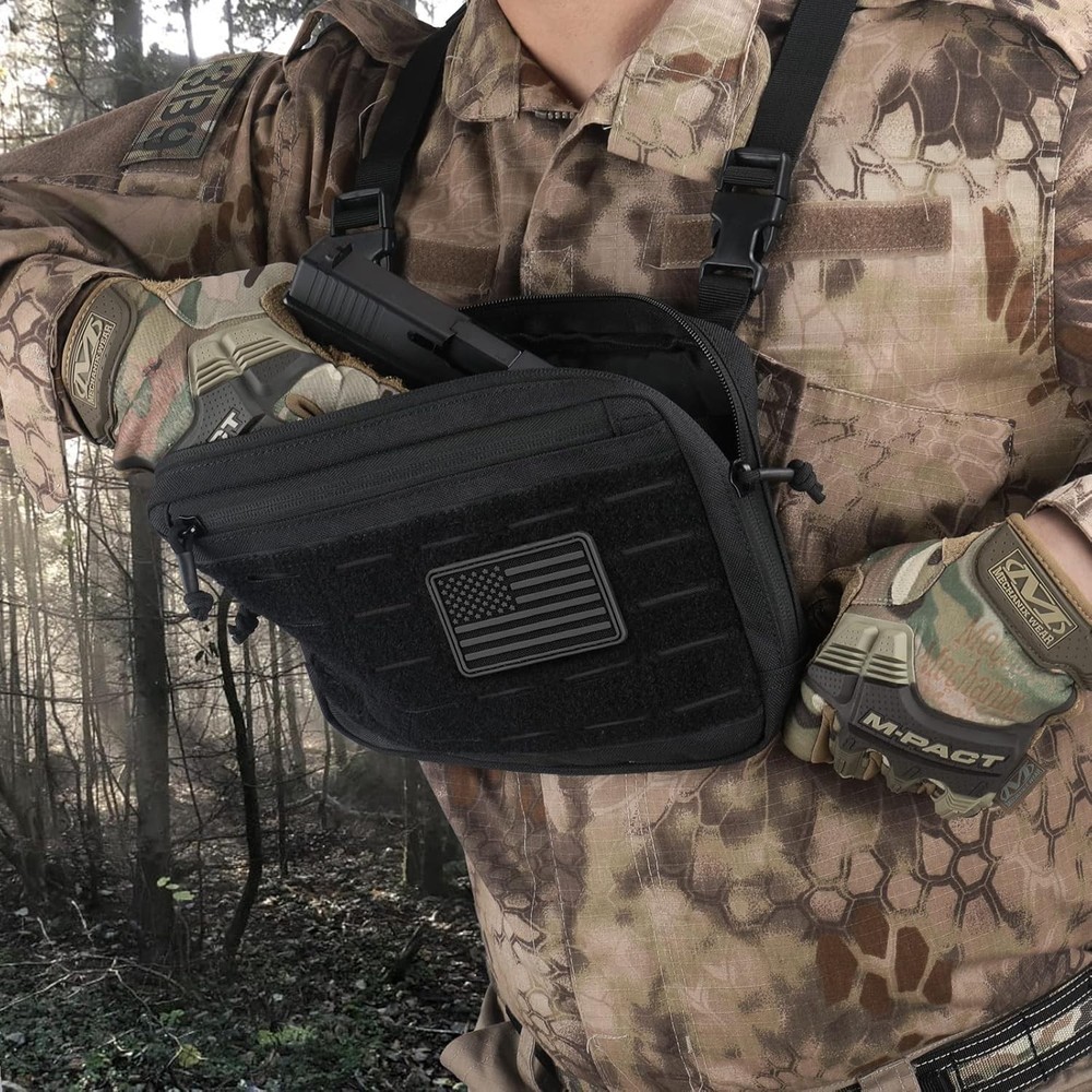 Adjustable Tactical Chest Pack with Padded Back - 5 Compartments for Essentials