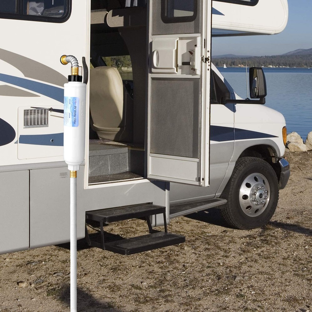 Camper Inline Water Filter System|Flexible Hose Protector,F Gardening Motorhome