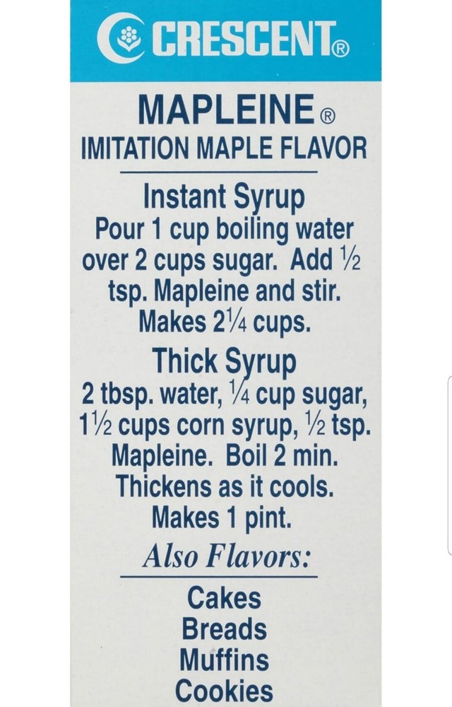 Mapleine Imitation Maple Flavoring 2oz Bottle Ships Fast In Hand