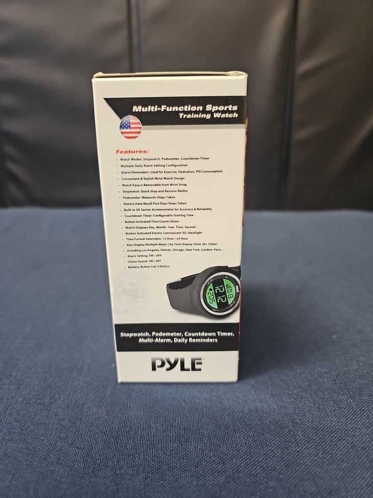 Pyle Sport Multi-Function Training Watch Pedometer Stopwatch Timer - Orange NEW