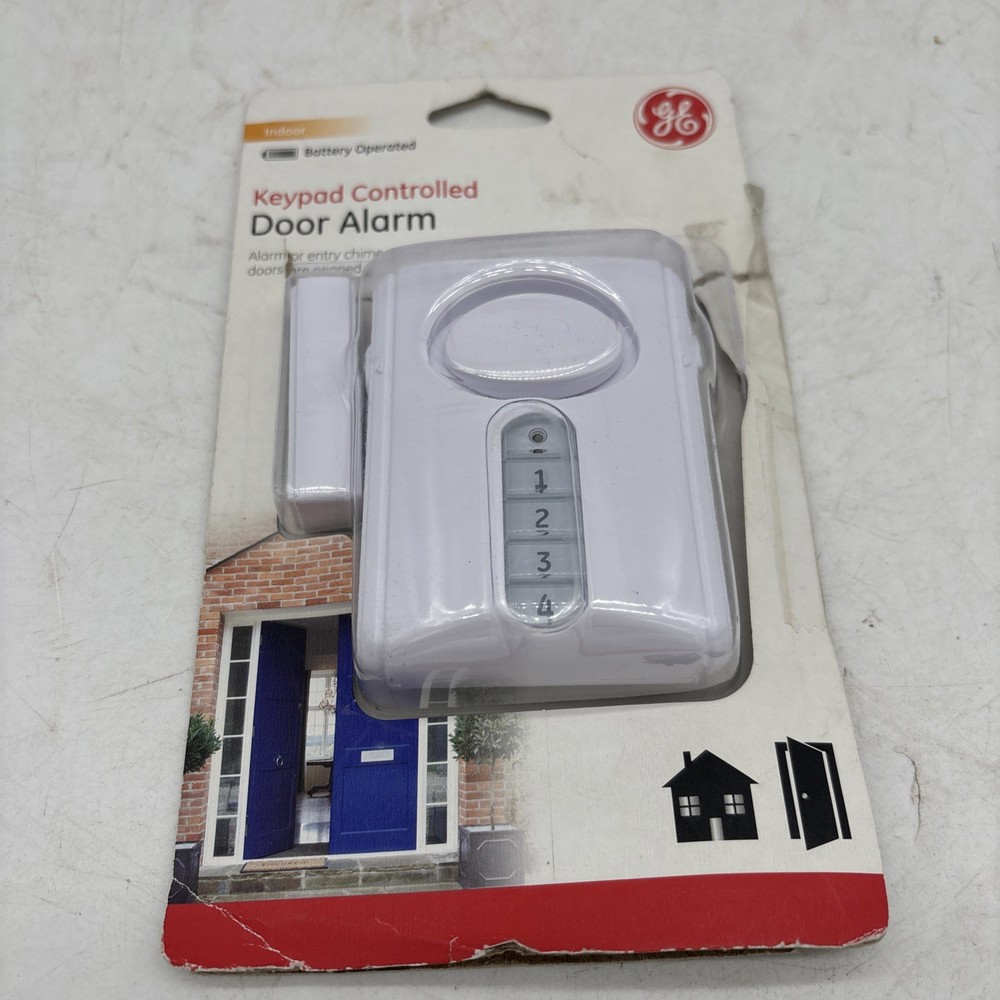 GE Keypad Controlled Door Alarm Programmable 4-Digit Code Sensor on sides