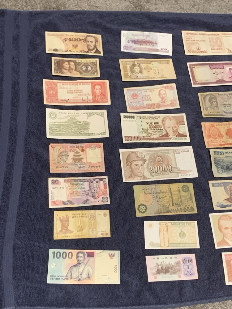 Lot of 40 - mixed Foreign Notes