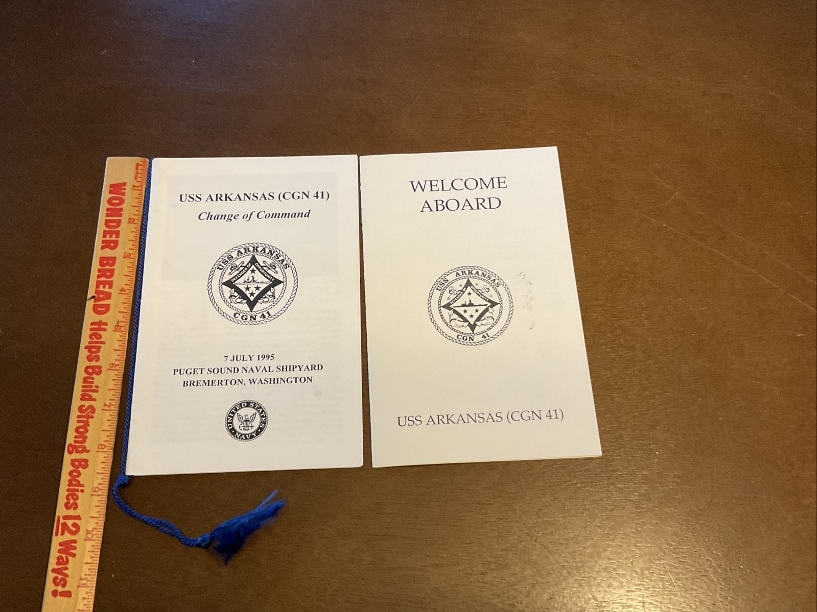 Welcome Aboard USS ARKANSAS & Change Of Command Handout Pamphlet Vintage
