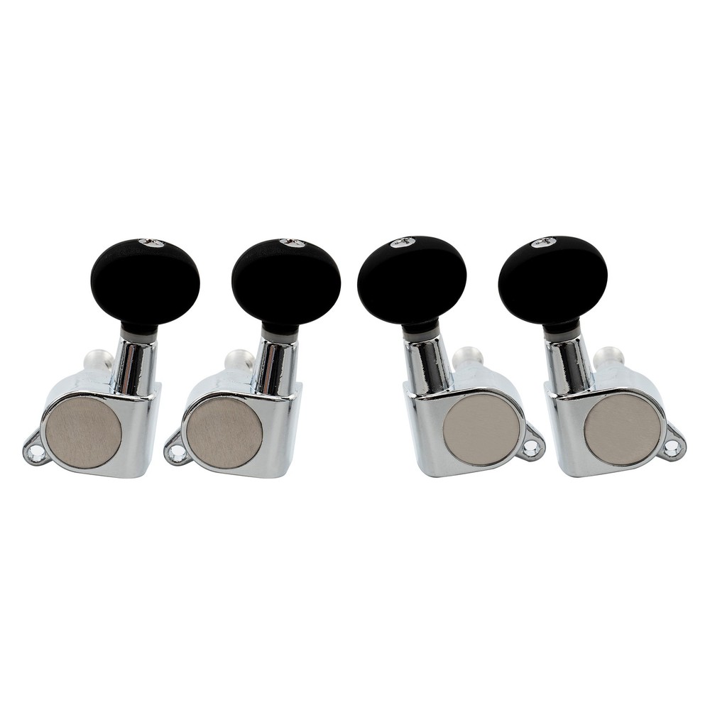 Musiclily 2R2L Ukulele Sealed String Machine Heads Tuning Pegs w/ Black Button