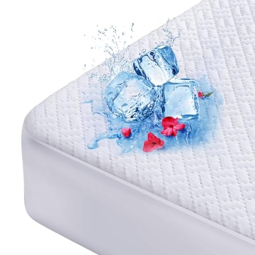 Cooling Waterproof Mattress Protector Size, Mattress Cover Queen White-cooling