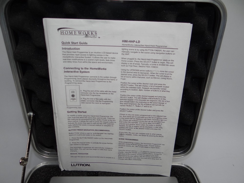Lutron Lighting Programmer Handheld HWI-HHP-LD System Custom Hard Carry Case