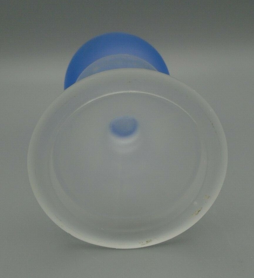 Periwinkle Egg Glass Trinket Dish on a Pedestal