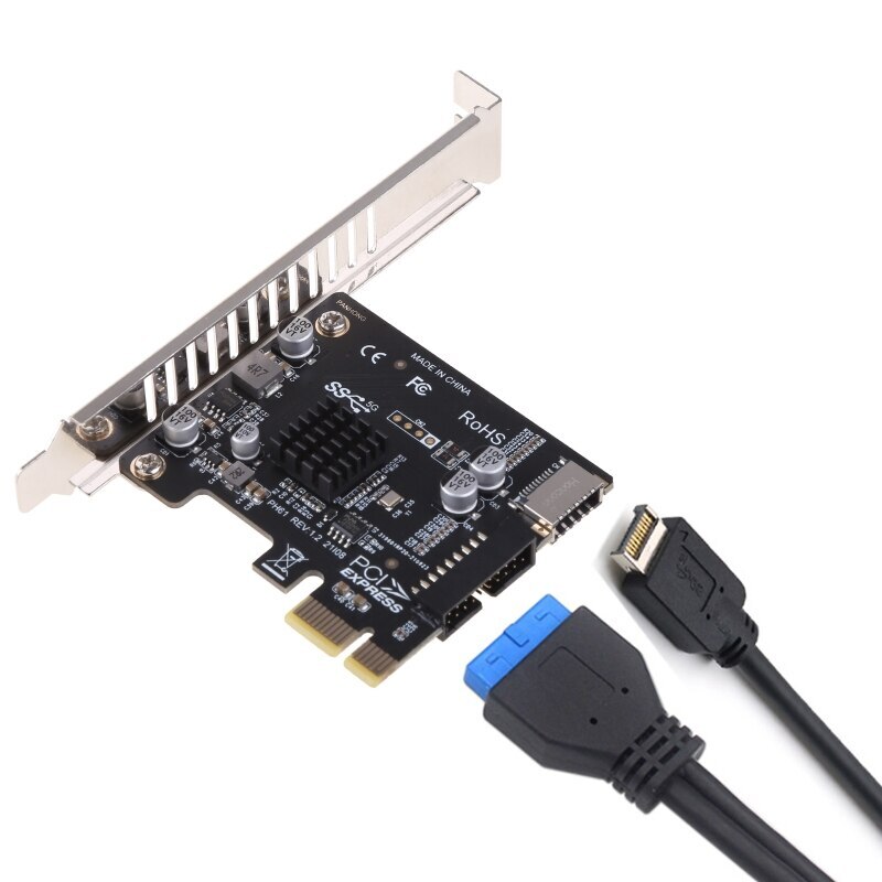 PCIE to USB3.0 Type-E Front Type-C 19P 20P Expansion Card
