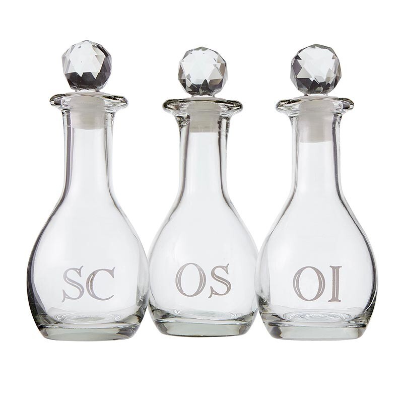 7 Inch Tall Etched Ambry Set for Holy Oils