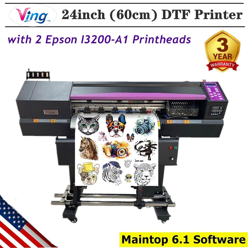 24in Direct to Film Printer & 2 Printheads Maintop 6.1 Software