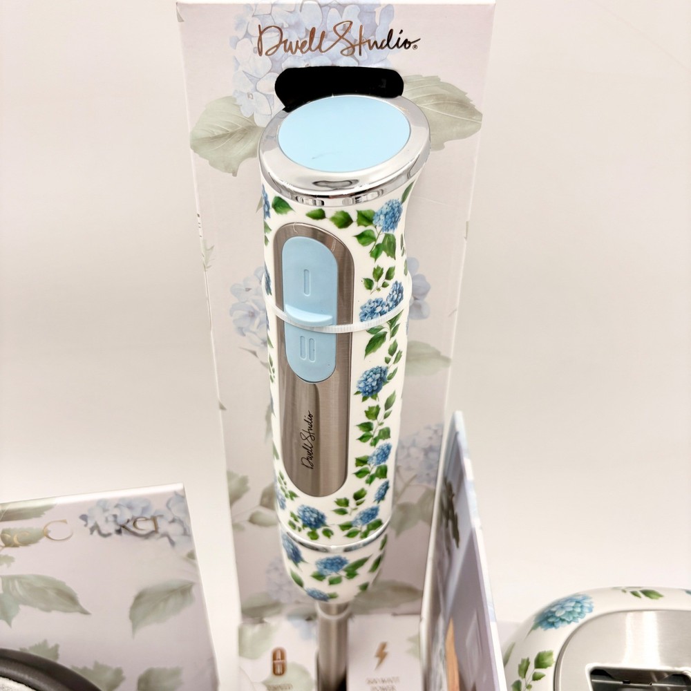 Dwell Studio Blue Hydrangea 4pc Kitchen Appliance Set Kettle Toaster Rice Cooker