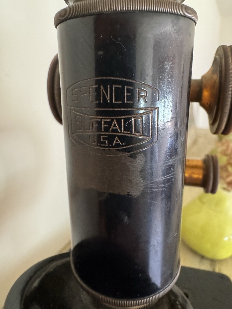 Early Spencer Buffalo USA Antique Microscope Multiple Objectives Original