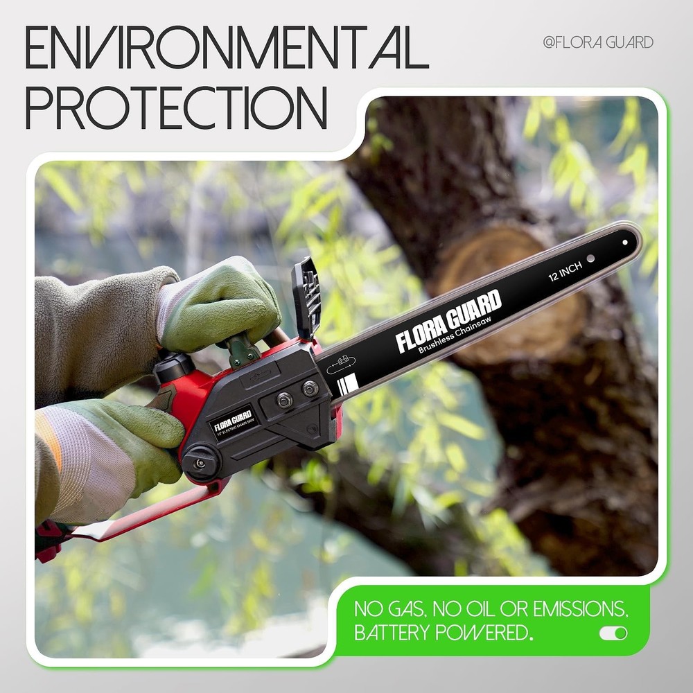 12 Inch Chainsaw Compatible for Dewalt 20V Battery (Without Battery, Tool Onl...