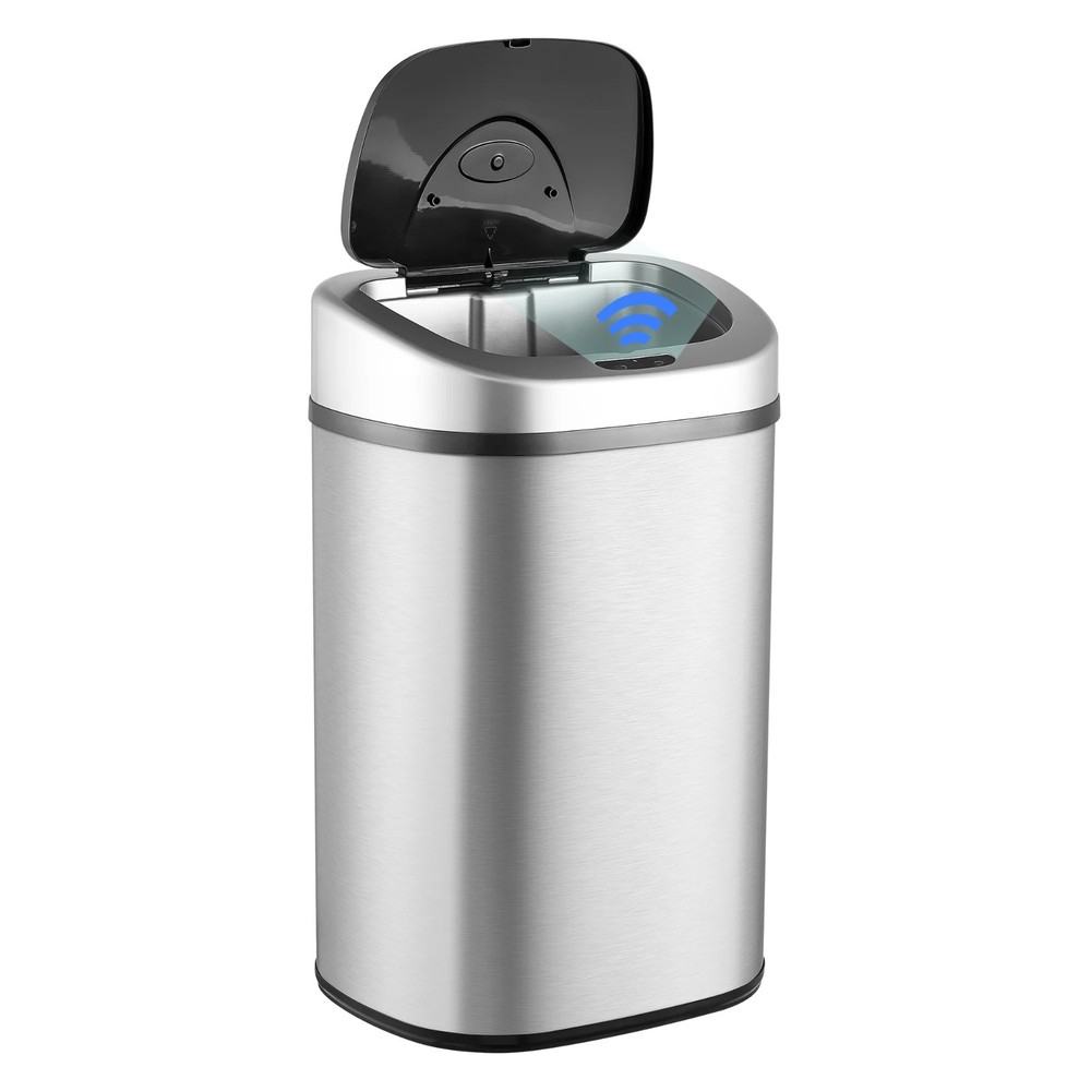 Nine Stars Automatic Trash Can, 21 Gallon Stainless Steel, Motion Sensor