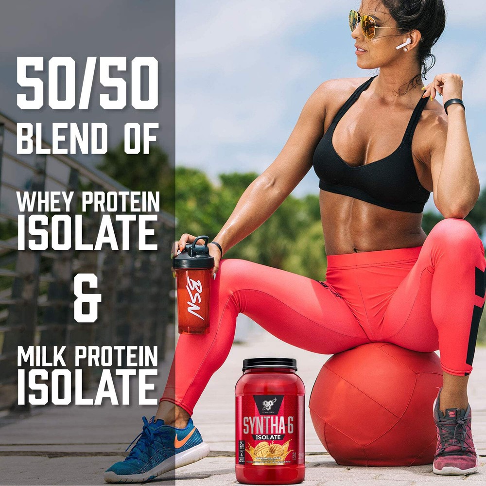 BSN SYNTHA-6 Isolate Protein Powder, Peanut Butter Cookie, 48 Servings