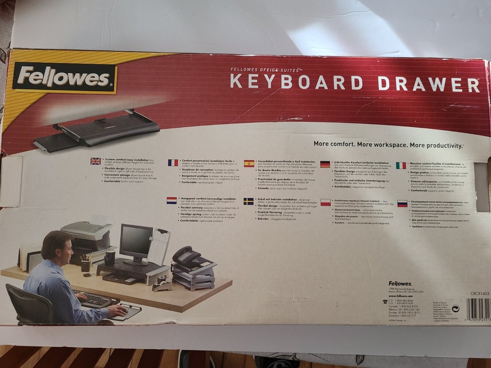 Fellowes 9140303 Office Suites Underdesk Keyboard Drawer - Black