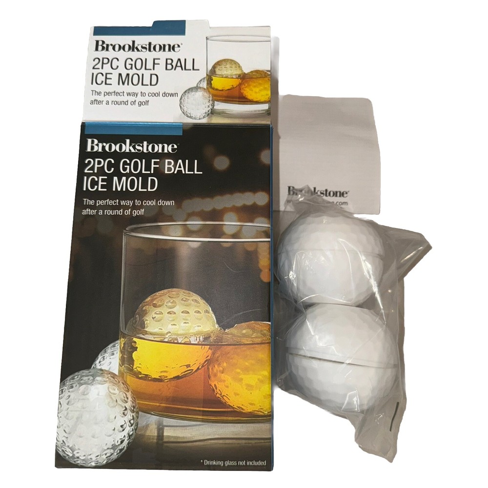 Brookstone 2 Piece Golf Ball Ice Cube Mold Open Box Never Used 2 Balls In Pack