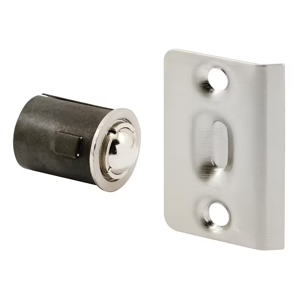 Satin Nickel Drive-In Ball Catch with Strike