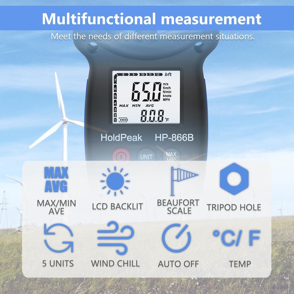 Anemometer Anemometer, Digital Wind Speed Meter, Wind Speed...