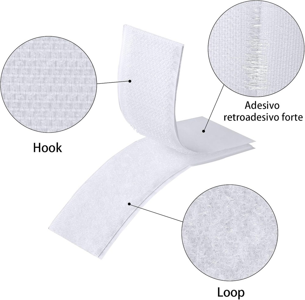 Hook and Loop Adhesive Strips 1x4 Inch 10 Sets Strong Sticky Back Mounting Tape