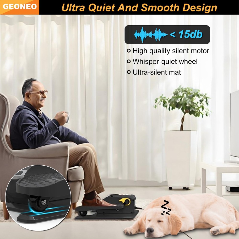Under Desk Elliptical Machine, Electric Exerciser for Black