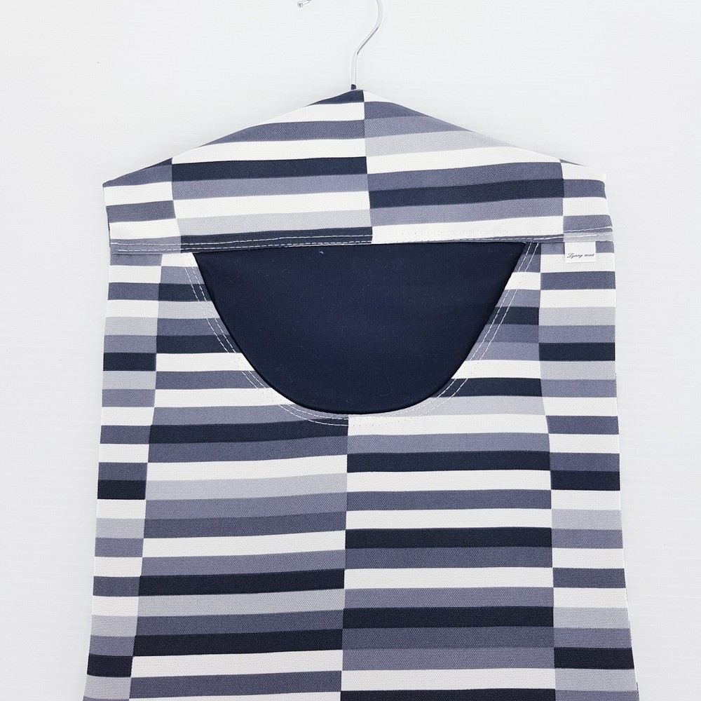 Peg Bag Handmade Black White Grey Abstract Lined Laundry Clothes Peg Holder