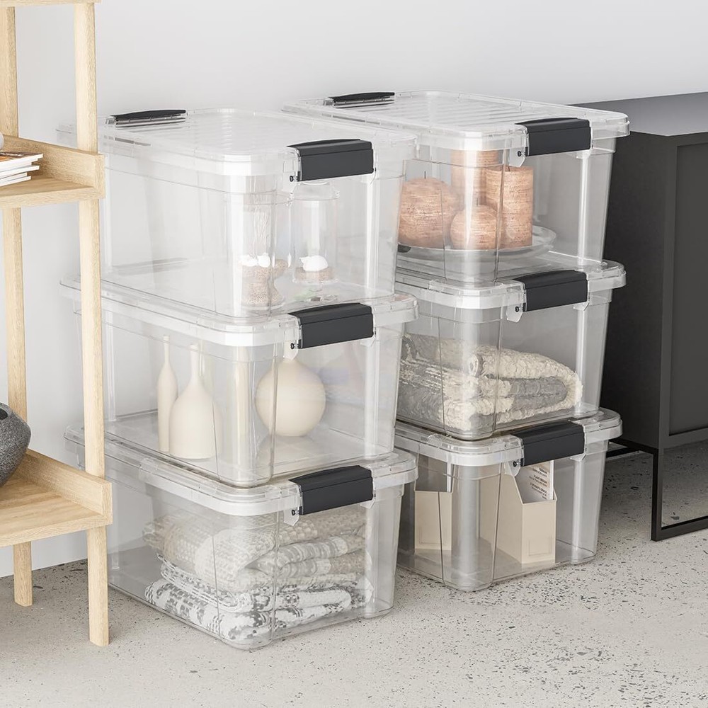 Superio Clear Storage Bin with Lid, Plastic Storage Box for Home- 3.5 Quart