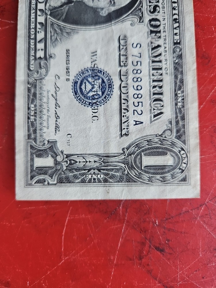 $1 1957B Silver Certificate OVER INKING ERROR !!