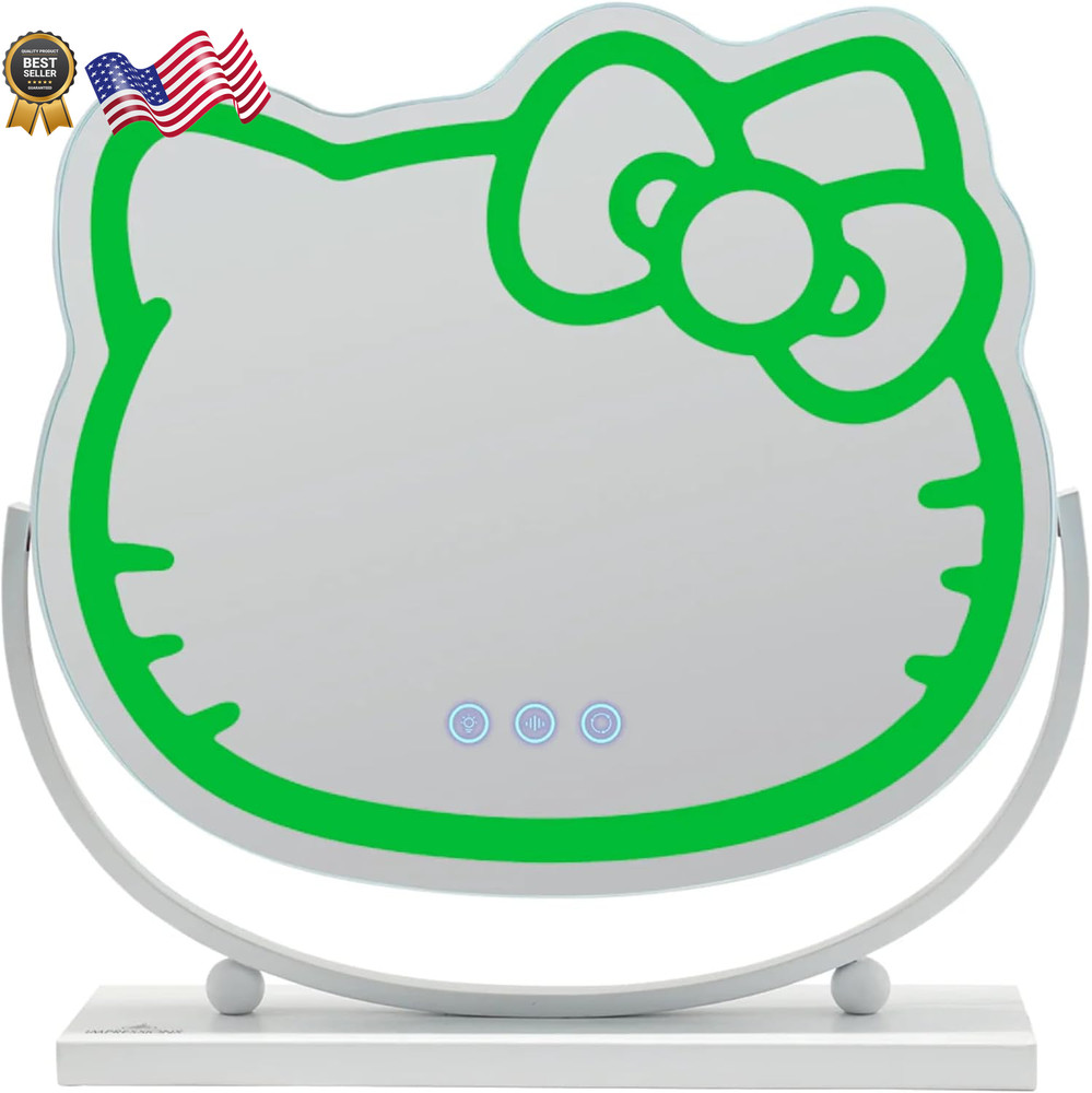 Impressions Vanity Hello Kitty Kawaii Desk Mirror with Lights and Adjustable