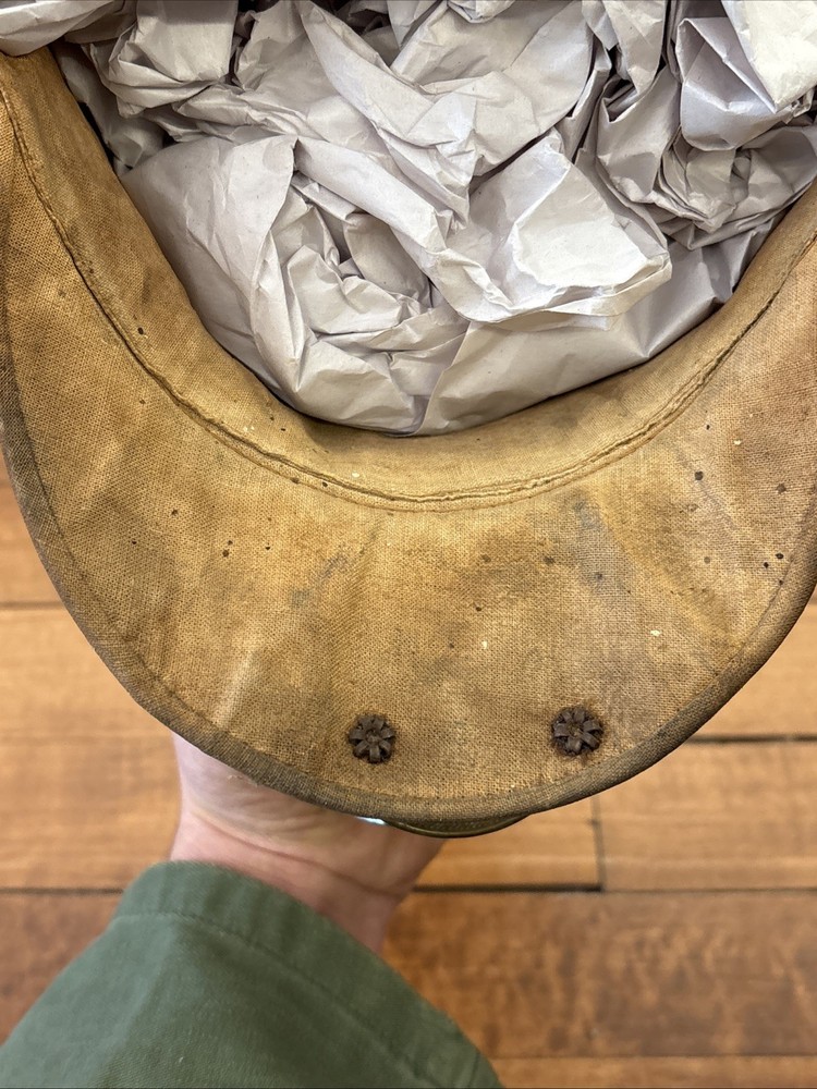 Vintage 1920s Miners Hat Canvas Coal Mining Hat MARKED Sep.18.23 Mining Cap