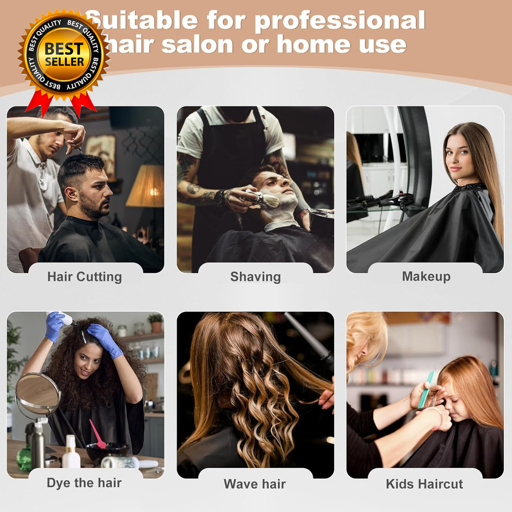Hair Cutting Cape with Adjustable Snap Closure Professional Barber Cape