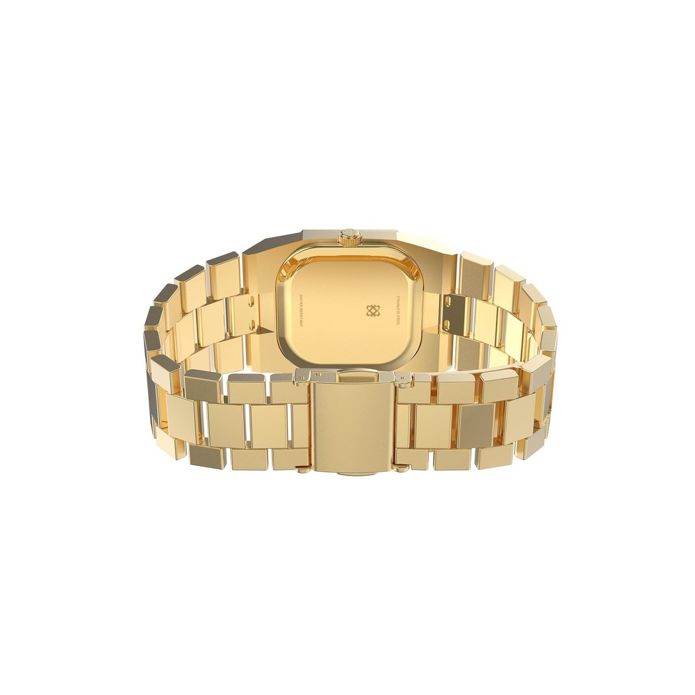 PASCAL Men’s Octagonal Diamond Watch, Vintage-Inspired Gold Stainless Stee