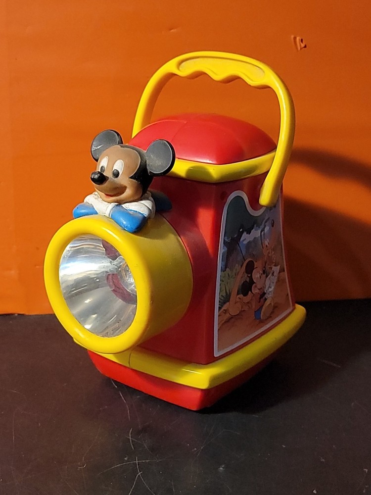 Vtg ILLCO Walt Disney Mickey Mouse Lantern Kids Flashlight Light Color Changing