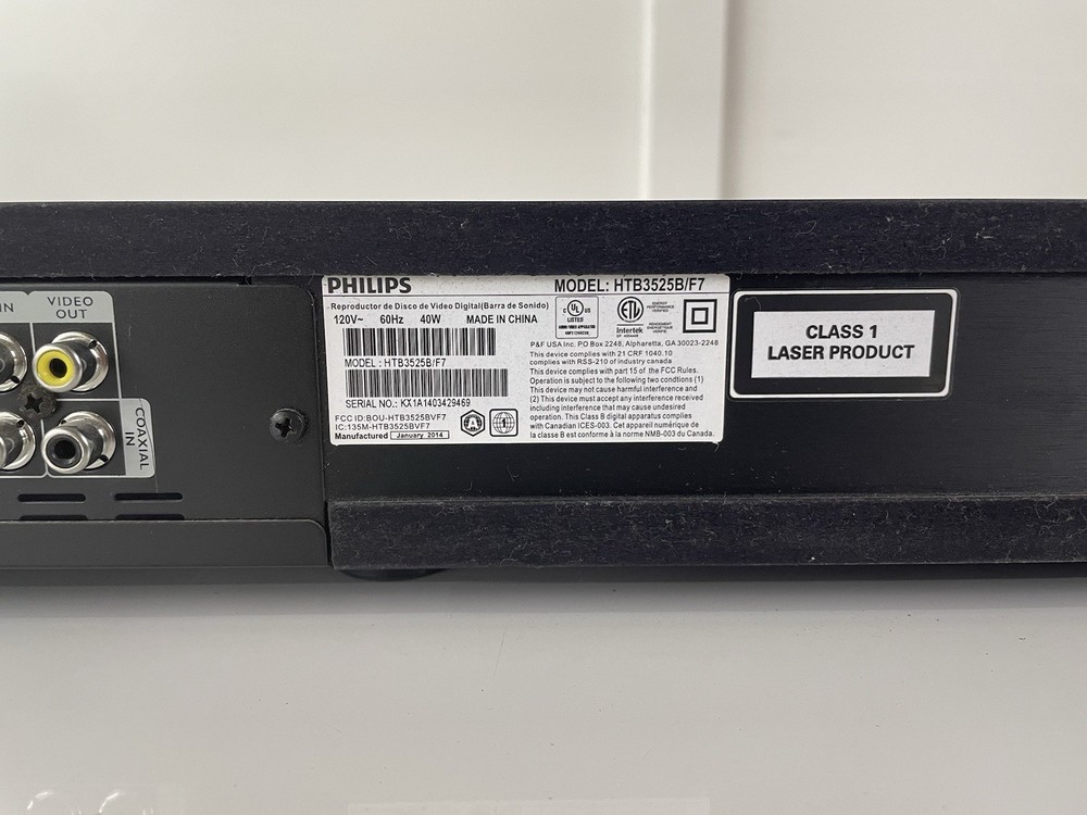 philips htb3525B/F7 blu-ray surround base soundbar Bluetooth