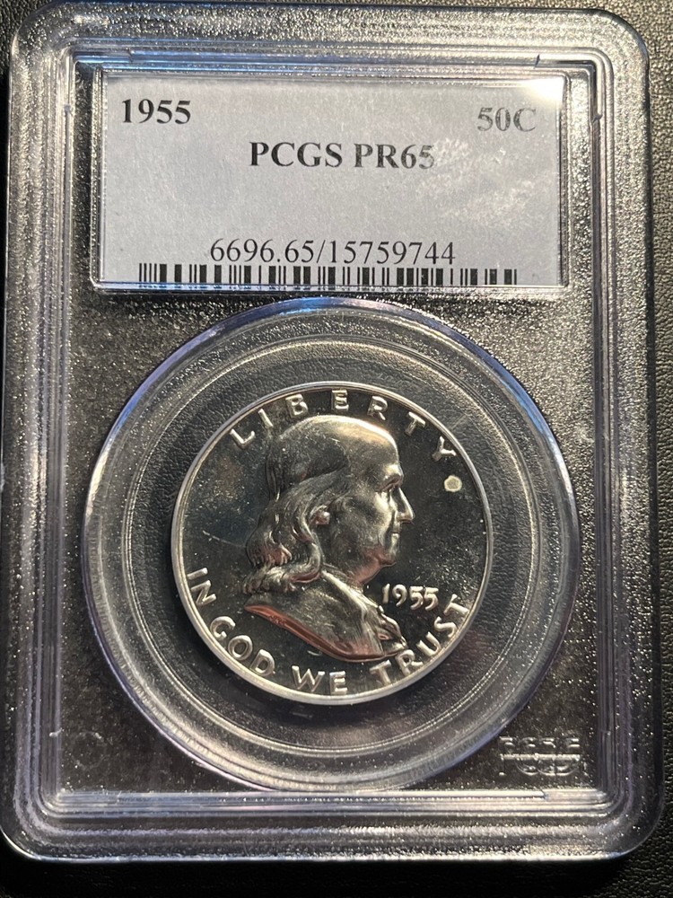 1955 Silver Proof Franklin Half Dollar PCGS PR65 - Stunning