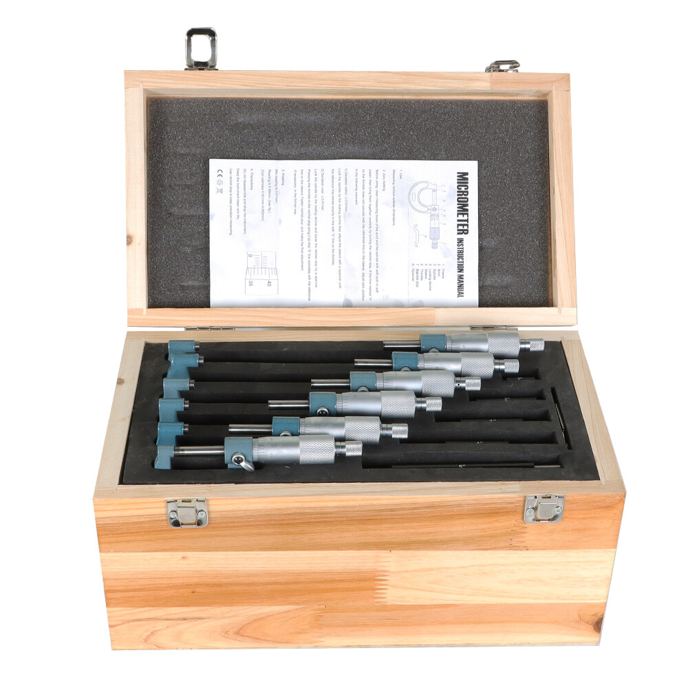 6Pcs Set 0.0001" Precision Outside Micrometer 0-6" Carbide Standards Set
