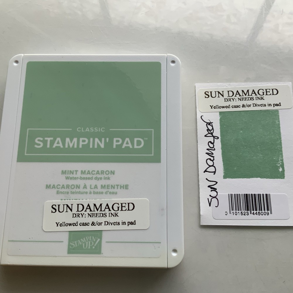 Stampin Up Ink Pad MINT MACARON Current Case Design AS IS FLAW