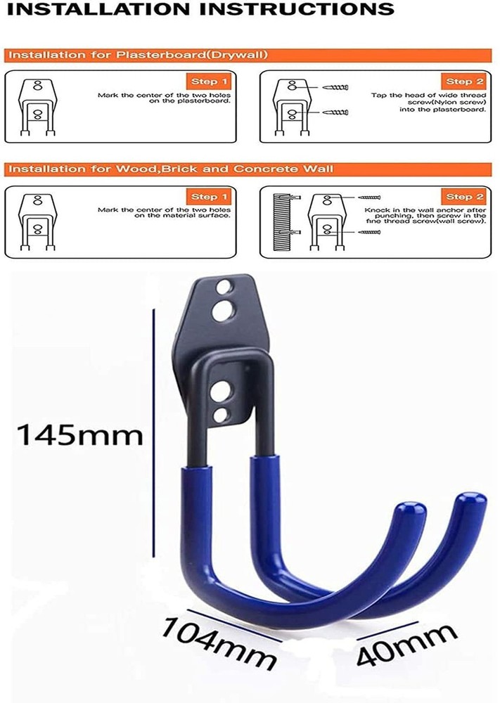 2Pcs Folding Step Stool Hanger, Telescoping Wall Mount Ladder Hooks for Home ...