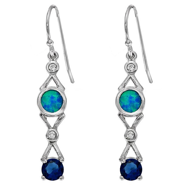 Treated Blue Sapphire 925 Sterling Silver Earrings EO3
