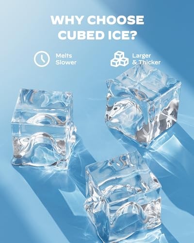 Ice Makers Countertop, 44lbs Per Day, 2 Ice Cube Maker Stainless Steel-cube